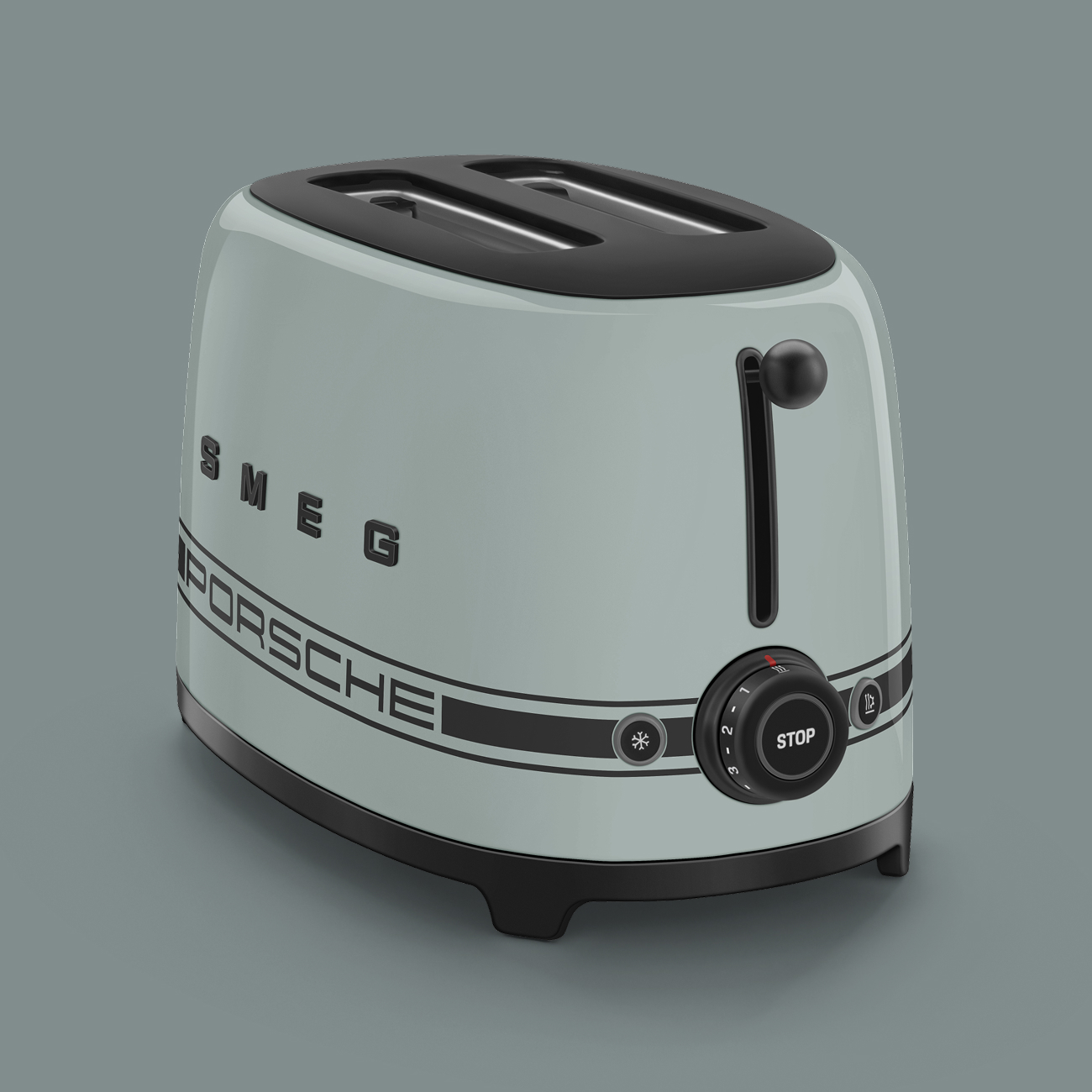 Toster Porsche x SMEG – detal paska Porsche