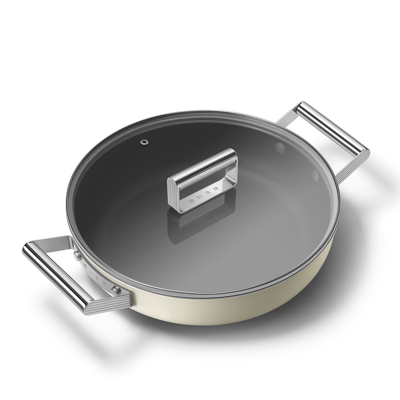 Głęboka patelnia Smeg DPF2812 28 cm kremowa