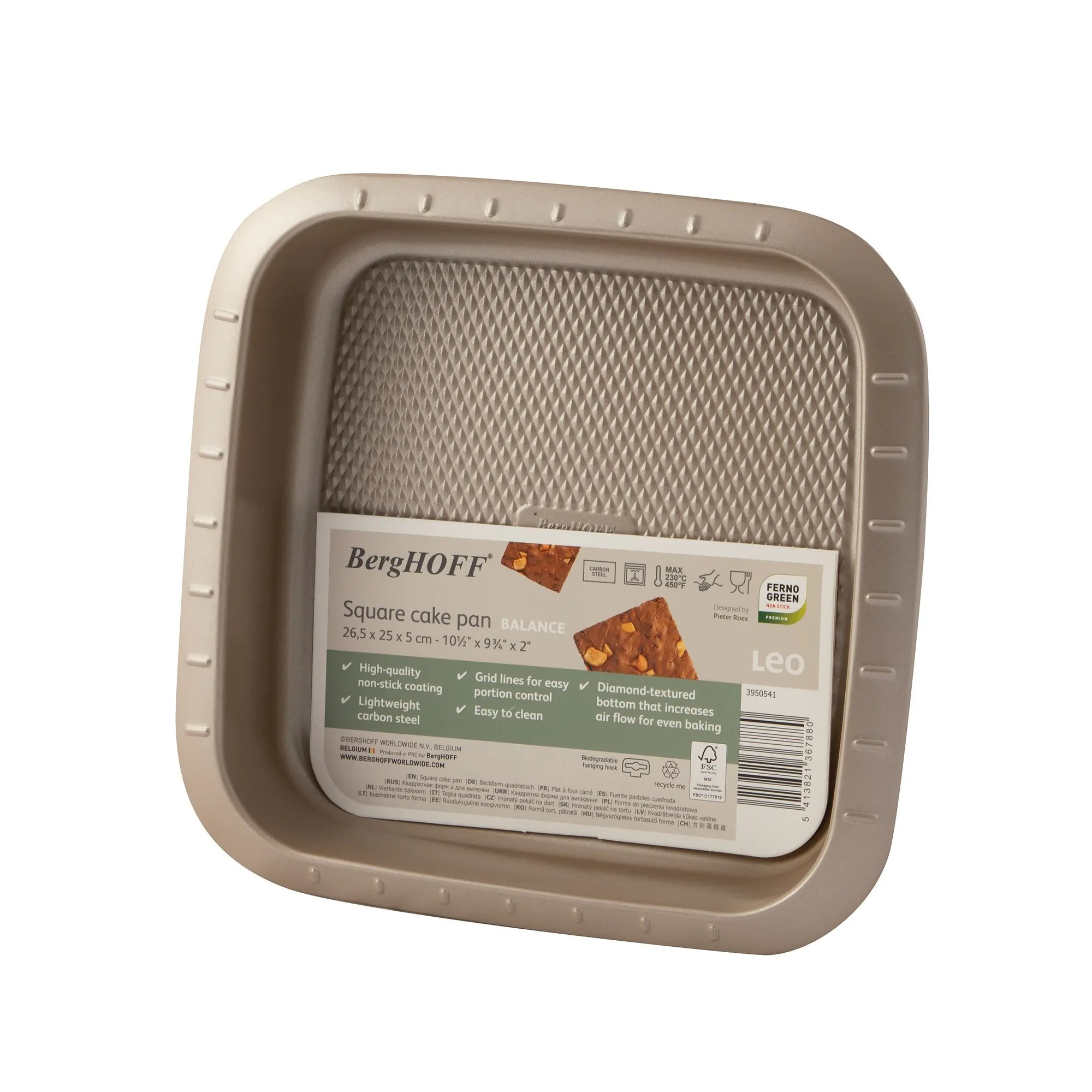 Kwadratowa forma do pieczenia BergHOFF LEO Balance 22x22x5 cm